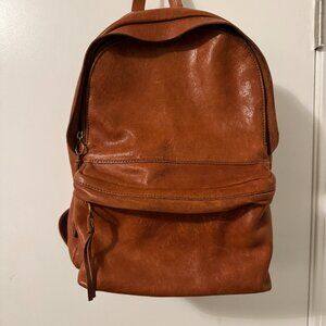 Madewell Lorimer Leather Backpack in a Rustic Chestnut
